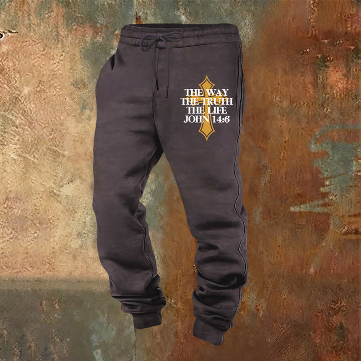 Christianartworkshop John Verse with Cross Sweatpants: Ideal for Church & Casual Days - Dark Grey - 2XL - image 8