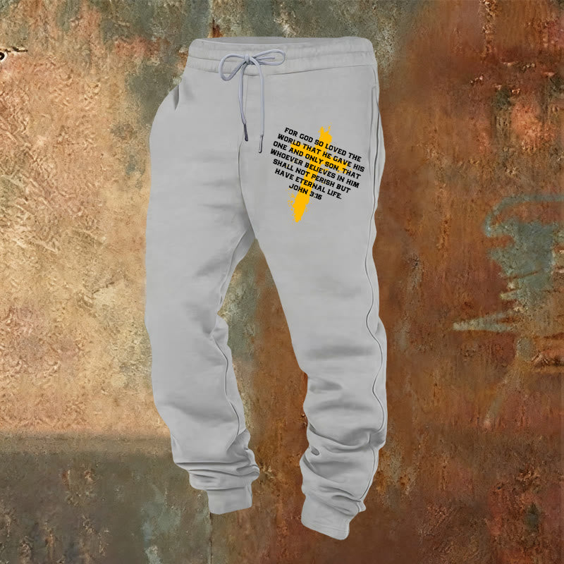 Christianartworkshop John 3:16 Sweatpants: Daily Wear with Gracious Faith - Light Grey - 2XL - image 21