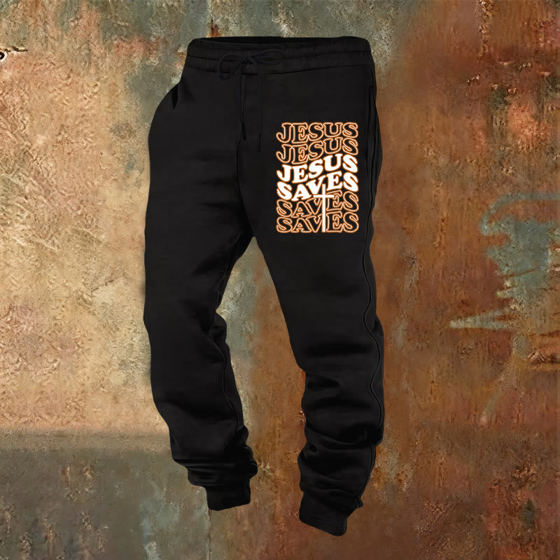 Christianartworkshop Jesus Saves Sweatpants: Daily Comfort Wrapped in Devotion - Black - 2XL - image 12
