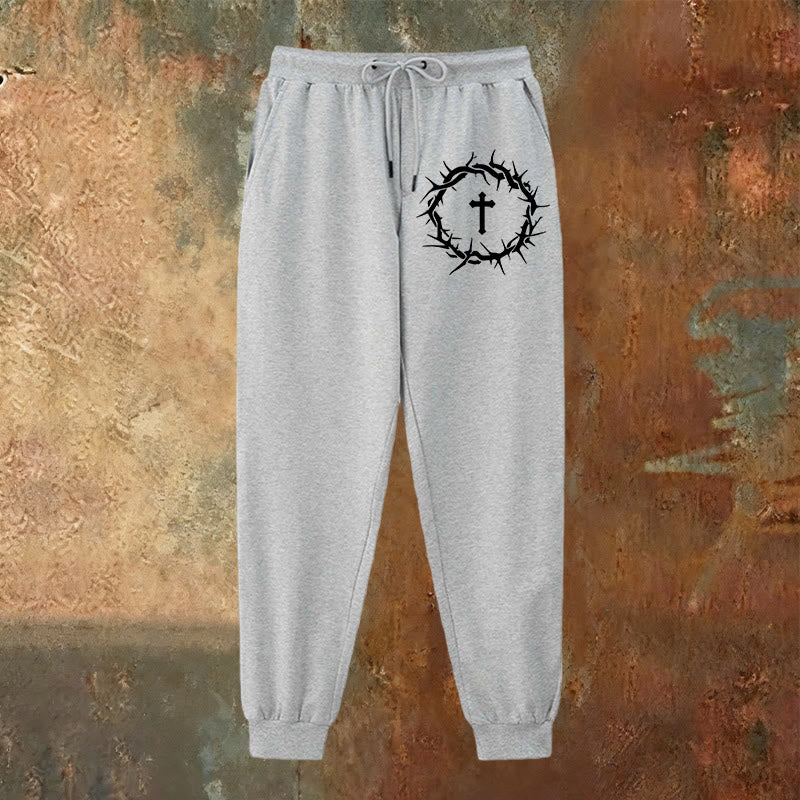 Christianartworkshop Crown of Thorns & Cross Sweatpants: Comfort Woven with Redemptive Grace - image 7