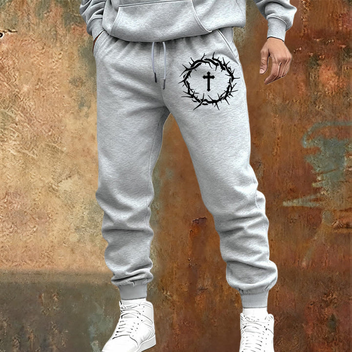 Christianartworkshop Crown of Thorns & Cross Sweatpants: Comfort Woven with Redemptive Grace - image 6
