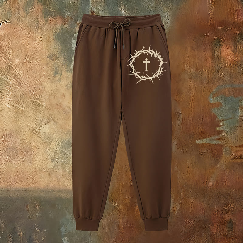 Christianartworkshop Crown of Thorns & Cross Sweatpants: Comfort Woven with Redemptive Grace - image 11