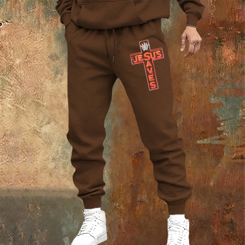 Christianartworkshop Cross & "Jesus Saves" Sweatpants: Daily Wear Tied to His Promise - image 13