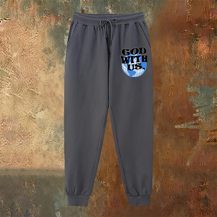 Christianartworkshop Globe & God With Us Sweatpants: Cozy Reminders of His Nearness - image 2