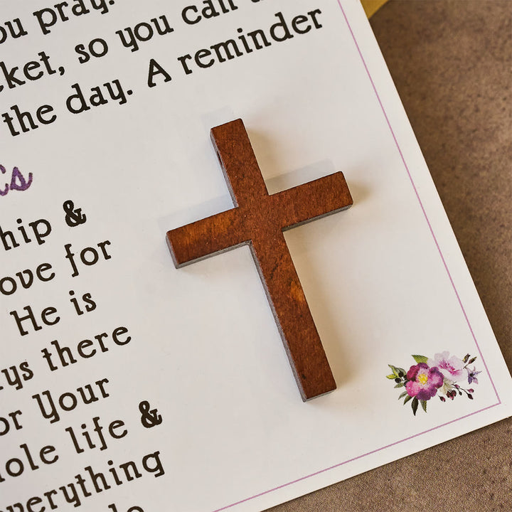 Christianartworkshop Floral Card Pocket Cross: Quiet Faith Companion for Daily Moments - image 2