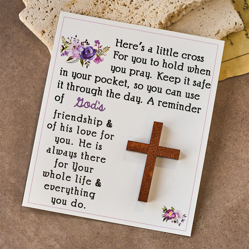 Christianartworkshop Floral Card Pocket Cross: Quiet Faith Companion for Daily Moments - Cross - image 0