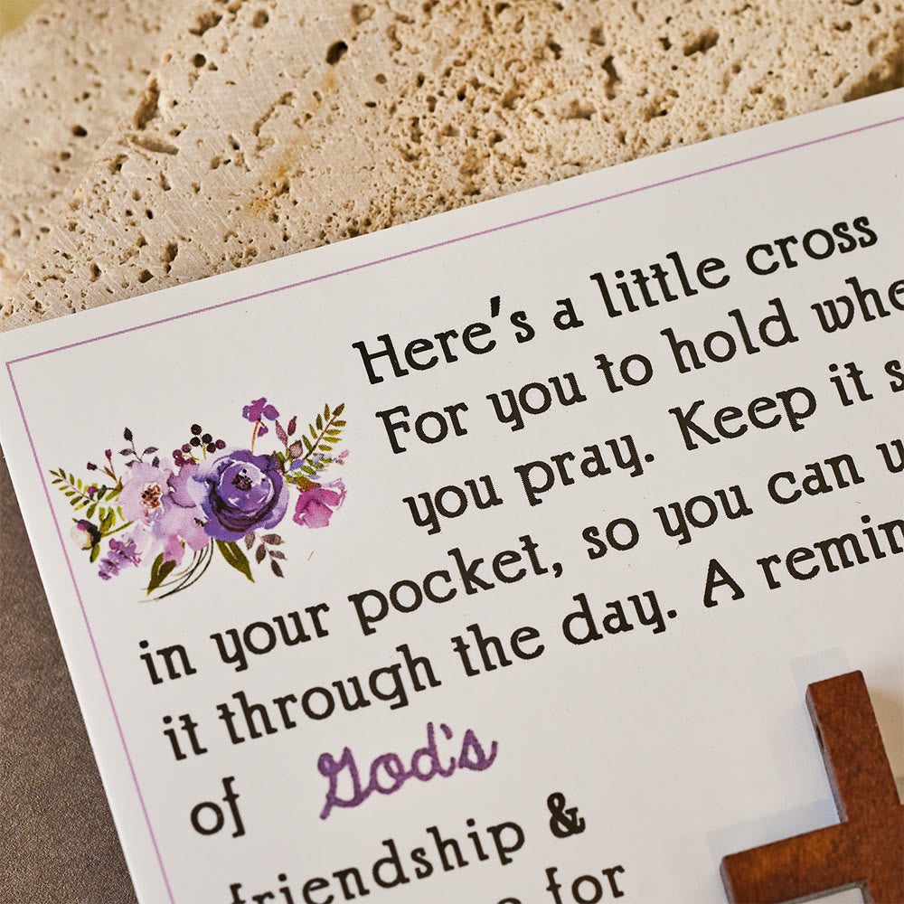 Christianartworkshop Floral Card Pocket Cross: Quiet Faith Companion for Daily Moments - image 1