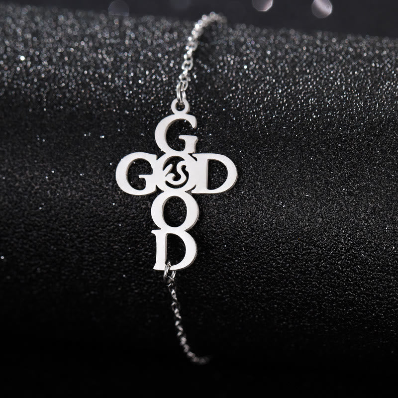 Christianartworkshop Cross & Faith Bracelet: Delicate Companion of Grace & Hope - GOOD GOD - Silver - image 13
