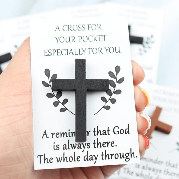 Christianartworkshop God is Always There Pocket Cross: Portable Divine Presence Token - Black - image 2