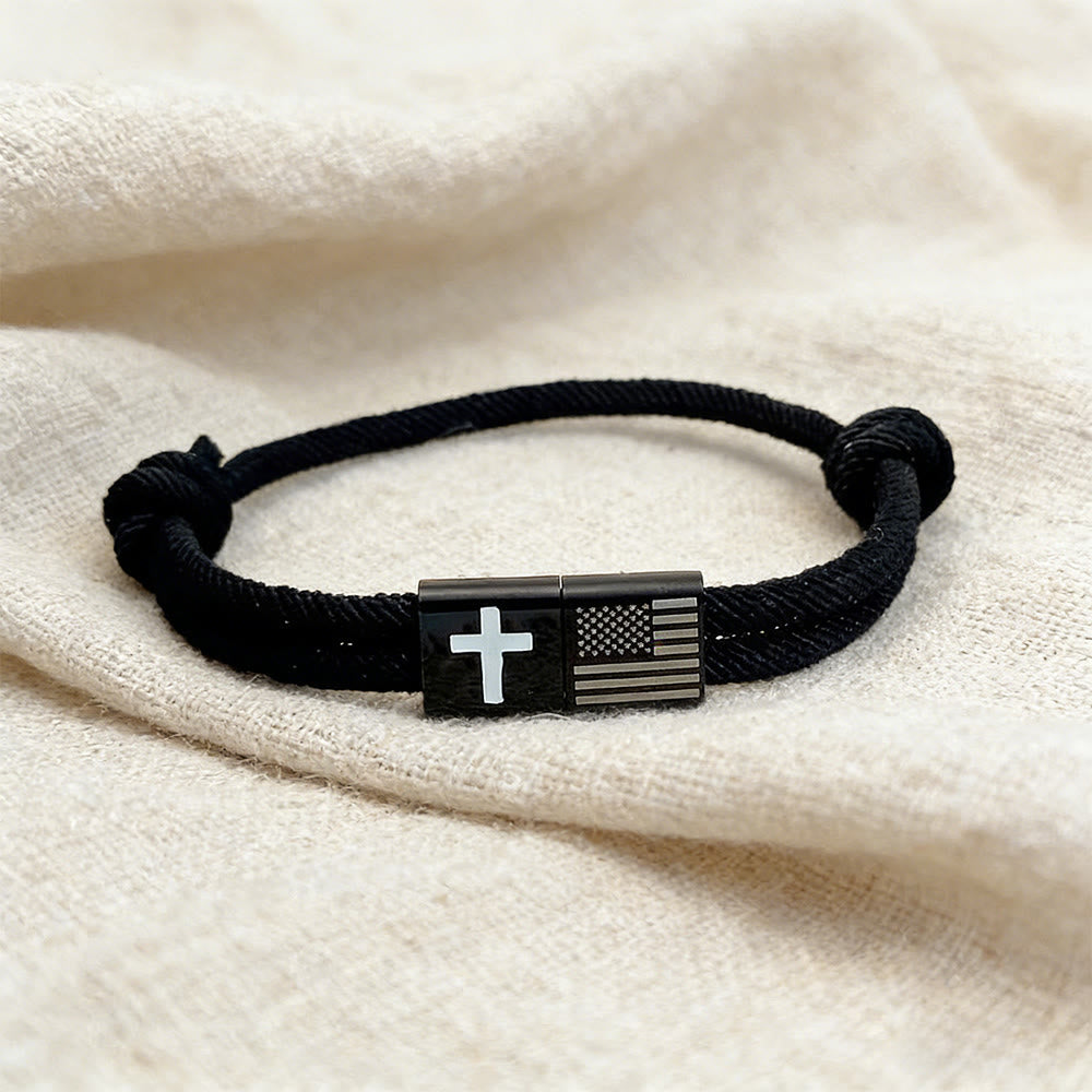 Christianartworkshop American Flag & Cross Bracelet with Card: Practical Faith Wrapped in Meaning - image 3