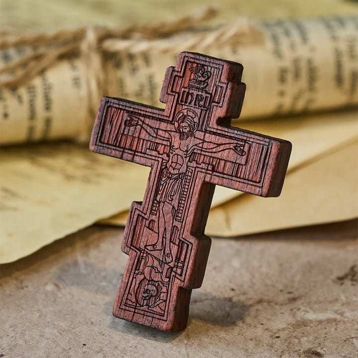 Christianartworkshop Earthy Crucifix Pocket Cross: Quiet Reminder of Sacrifice - Crucifix - image 0