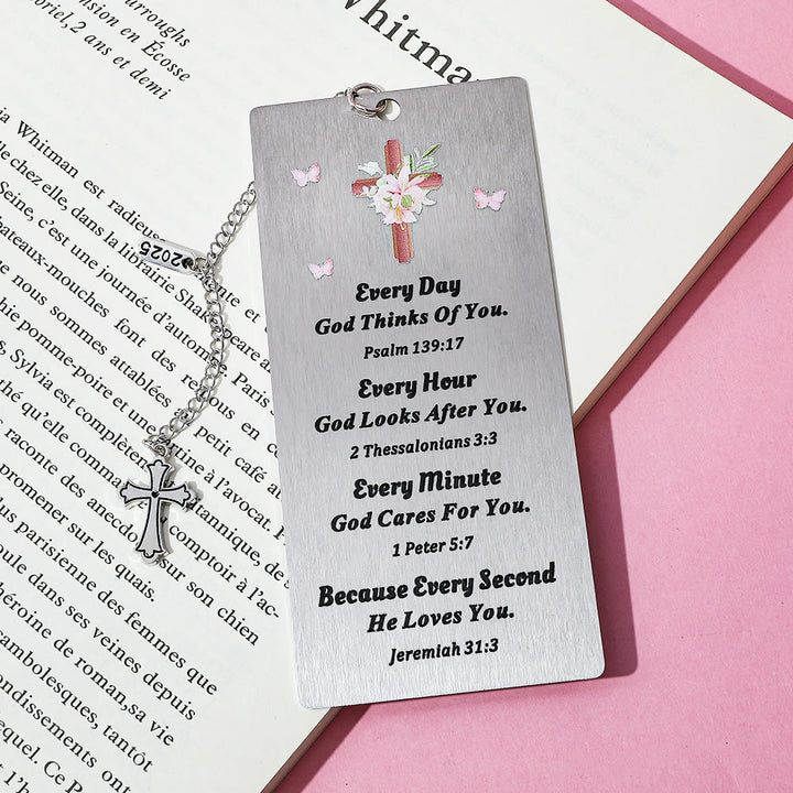 Christianartworkshop Scripture Bookmark & Cross Pendant: Soft Prompt of Peace & Grace - image 4