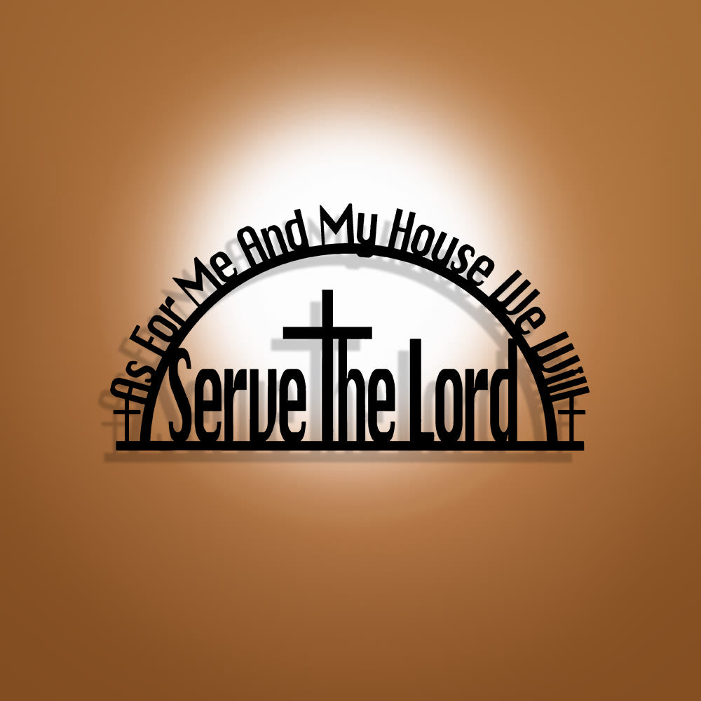 Christianartworkshop As For Me And My House Metal Wall Decor: Soft Prompt of Devotion & Unity - 15.75''*8.08''/40cm*20.52cm - image 0