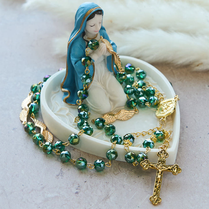 Christianartworkshop Archangel Acrylic Rosary with Golden Wing Accent: Radiant Companion of Gentle Grace - image 2