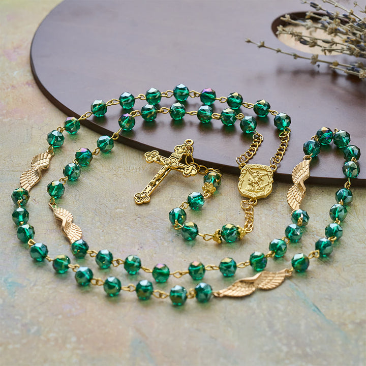 Christianartworkshop Archangel Acrylic Rosary with Golden Wing Accent: Radiant Companion of Gentle Grace - image 3