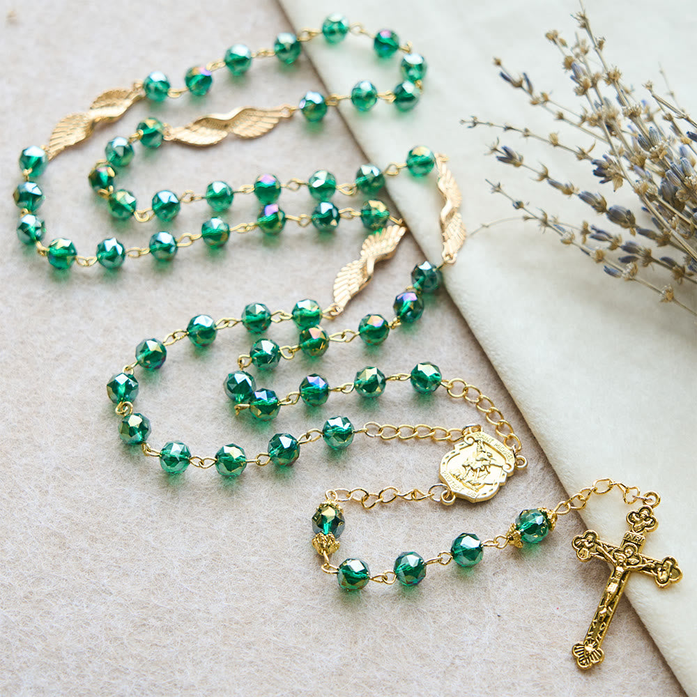 Christianartworkshop Archangel Acrylic Rosary with Golden Wing Accent: Radiant Companion of Gentle Grace - image 6