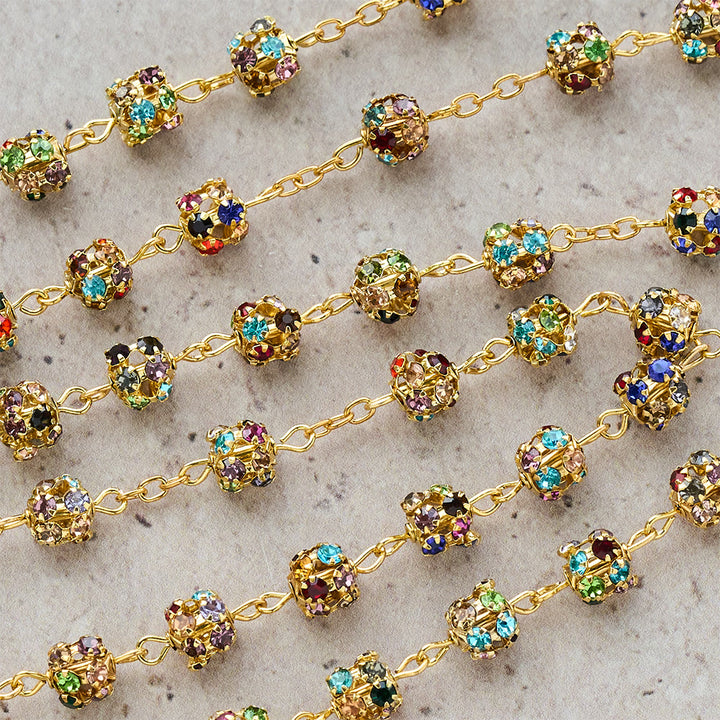 Christianartworkshop Luxurious Gilded Sparkling Rosary: Dazzling Multi-Color Beads & Our Lady Charm - image 6