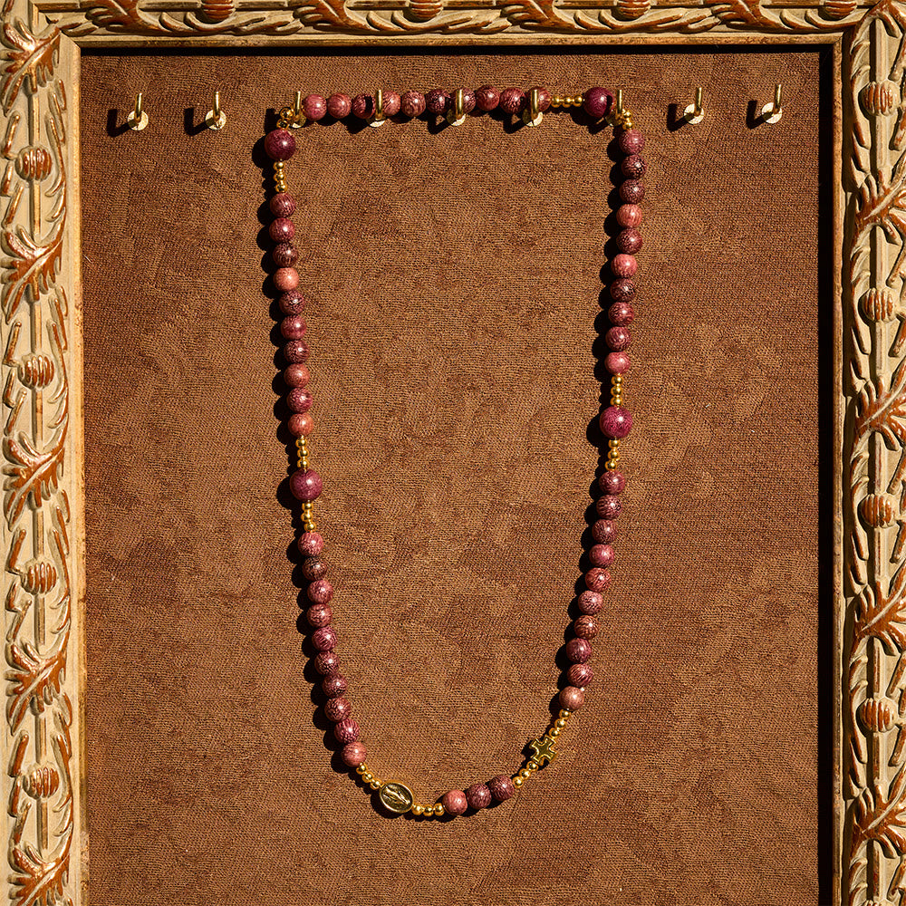 Christianartworkshop Perilla Wood Multi-Layer Rosary Bracelet with Earthy Beads & Sacred Our Lady - image 7