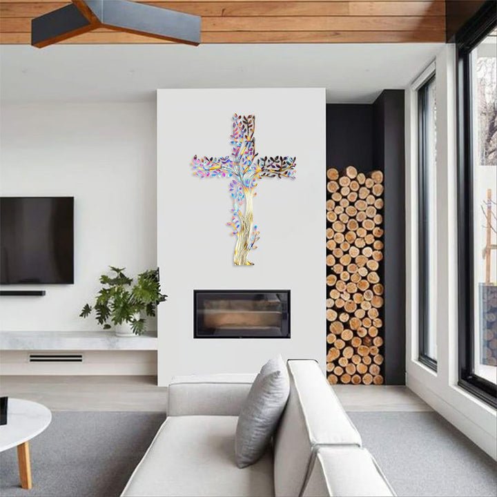 Christianartworkshop 4-Style Flourishing Cross Metal Wall Art: Growth & Grace in Every Branch - image 2