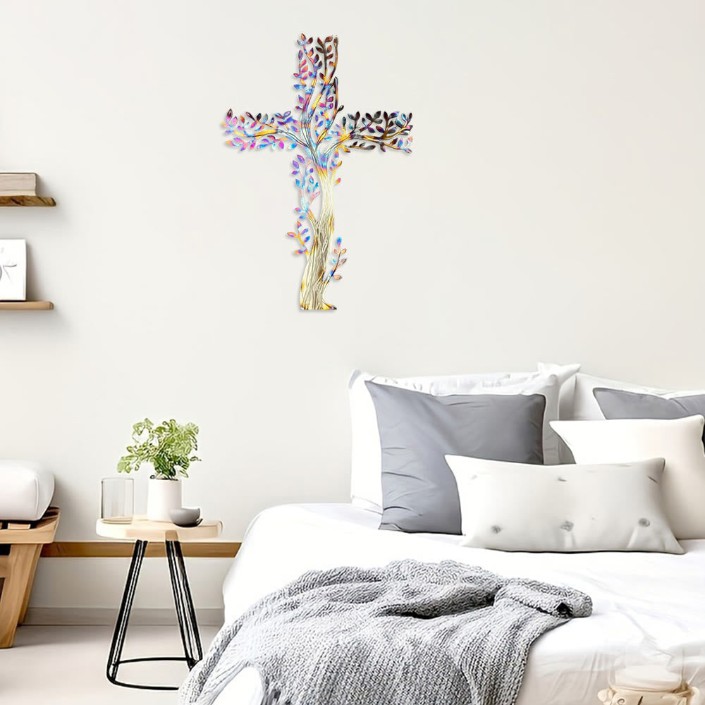 Christianartworkshop 4-Style Flourishing Cross Metal Wall Art: Growth & Grace in Every Branch - image 1