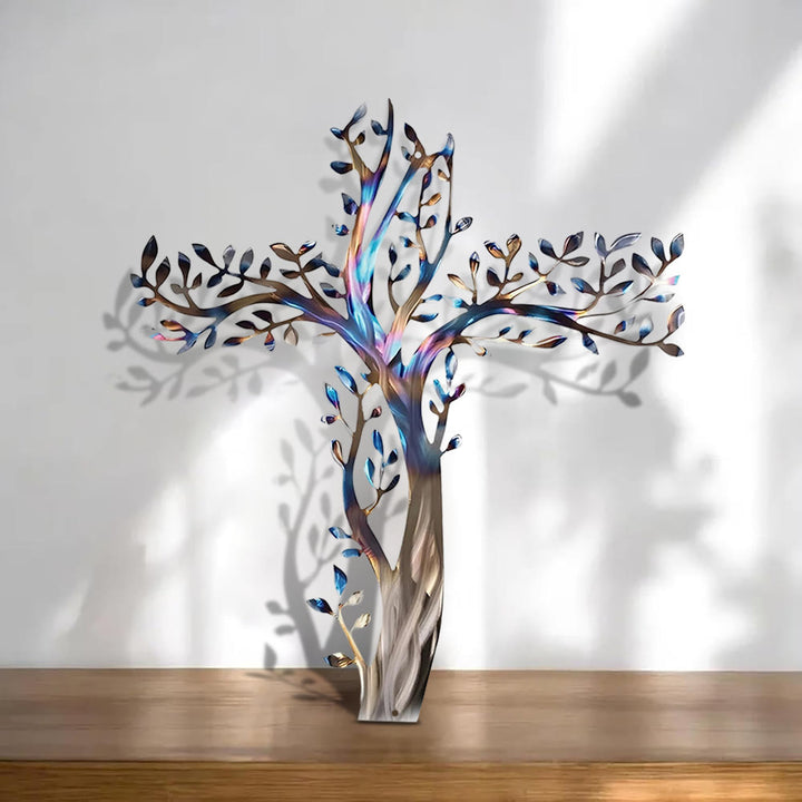 Christianartworkshop 4-Style Flourishing Cross Metal Wall Art: Growth & Grace in Every Branch - D - 19.69''*17.78''/50*35cm - image 12