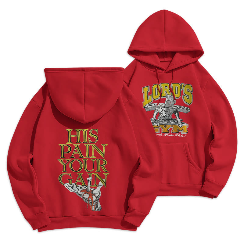 Christianartworkshop LORD’S GYM Redemption Fleece Lined Polyester Hoodie - Red - 2XL - image 21