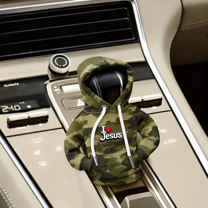 Christianartworkshop Customizable Hoodie Gear Shift Cover: Your Unique Faith, On the Road - Camo - image 2