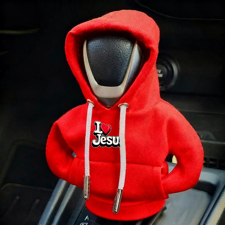 Christianartworkshop Customizable Hoodie Gear Shift Cover: Your Unique Faith, On the Road - Red - image 3