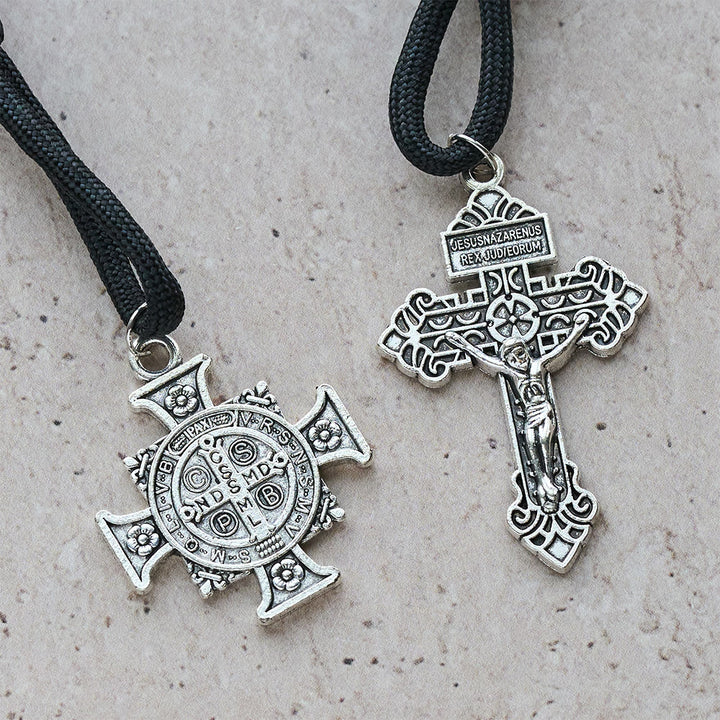 Christianartworkshop Dual Use Car Pendant & Pocket Rosary with St. Michael & Benedict Guardian Shield and Evil Repelling Grace - image 7