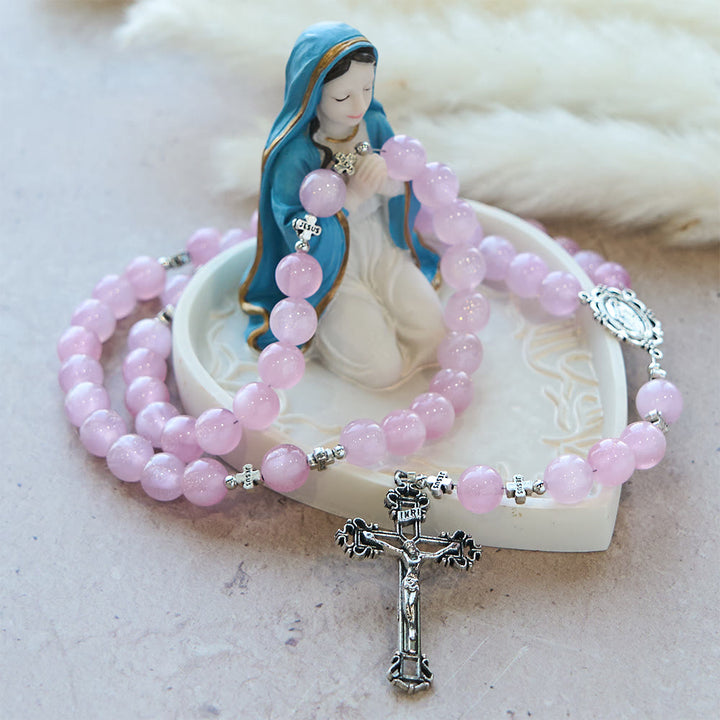 Christianartworkshop Divine Reflection Color-Shifting Rosary: Bloom from Soft Pink to Passionate Magenta in Sunlight - image 8