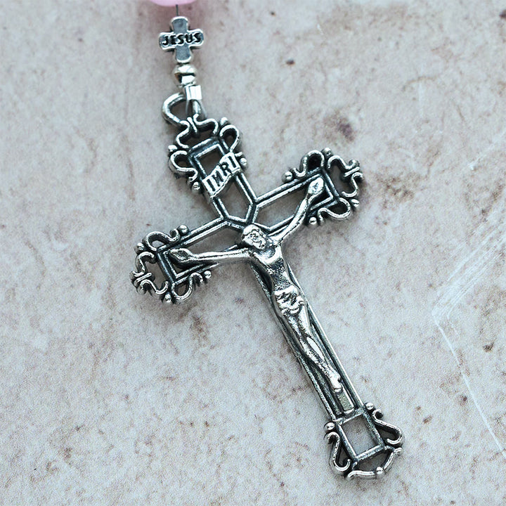 Christianartworkshop Divine Reflection Color-Shifting Rosary: Bloom from Soft Pink to Passionate Magenta in Sunlight - image 12