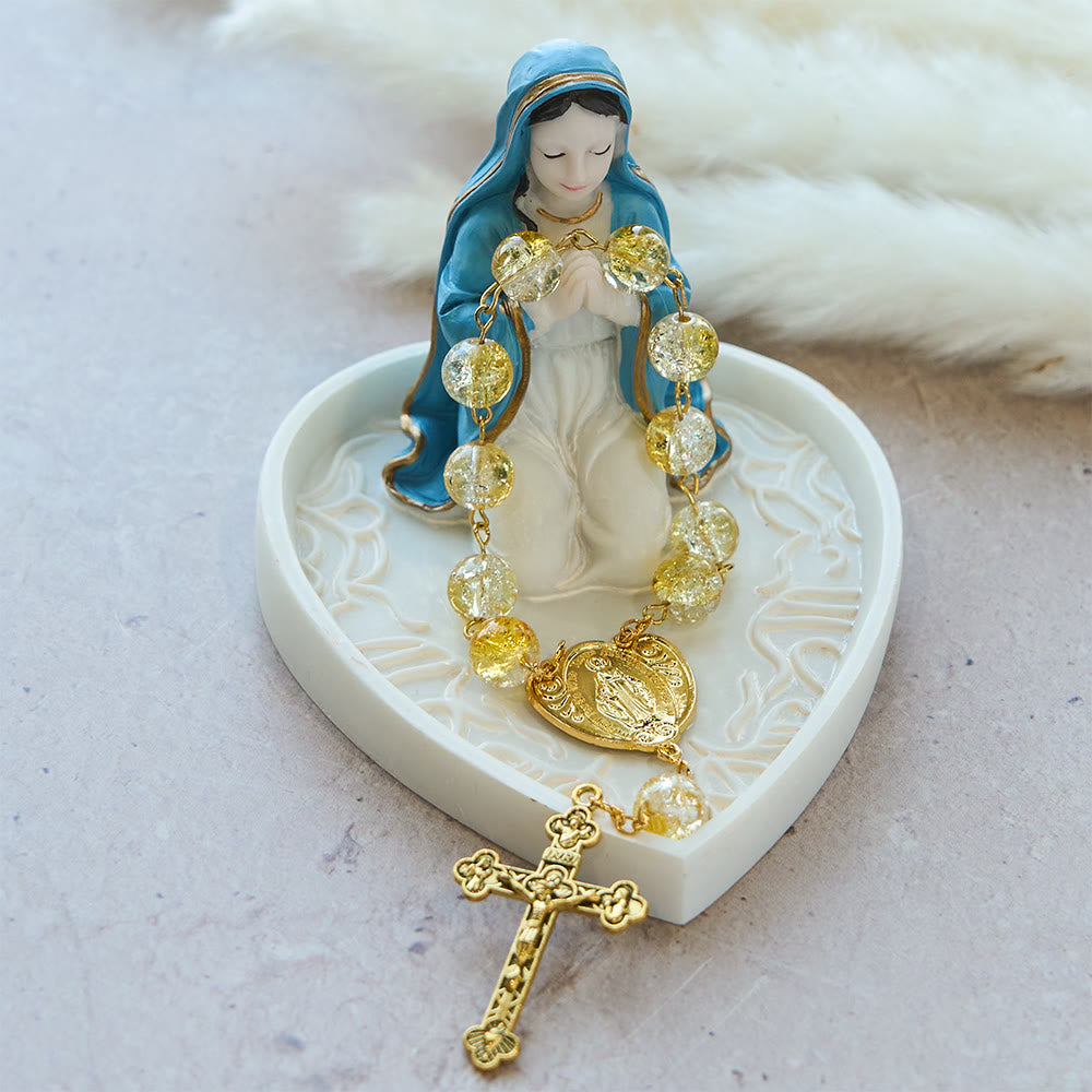 Christianartworkshop Shimmering Glass Bead Pocket Rosary: Elegant Devotion for Daily Carry - image 5