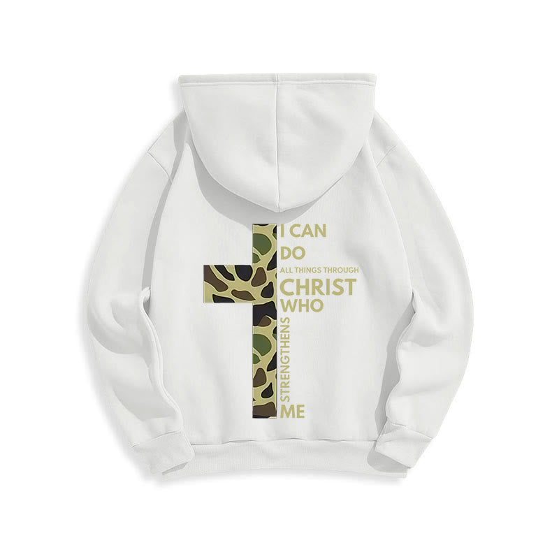 Christianartworkshop  Philippians 4:13 with Camouflage Cross Fleece Lined Polyester Hoodie - image 21