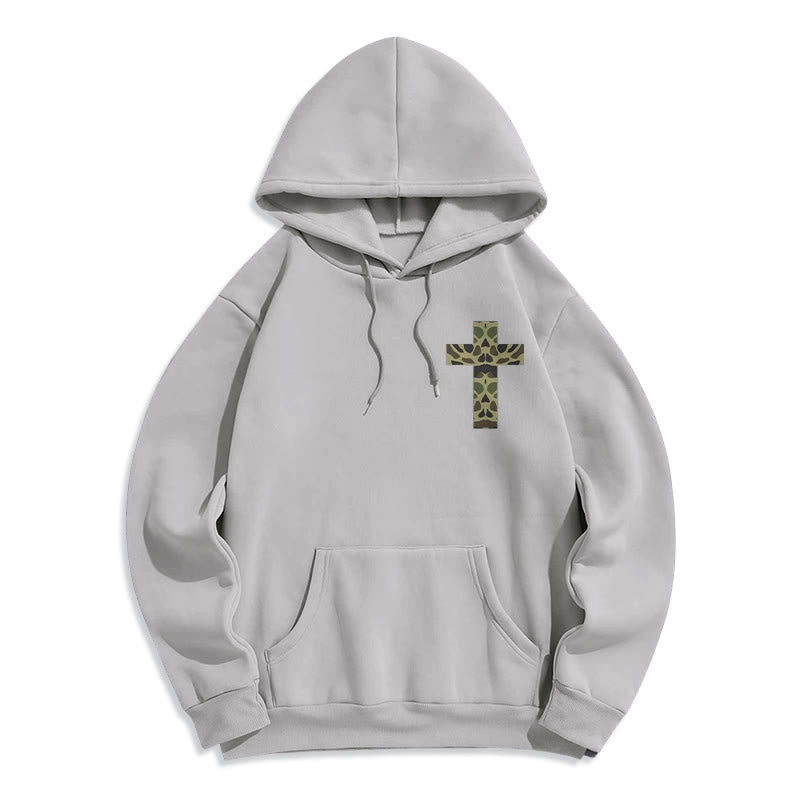 Christianartworkshop  Philippians 4:13 with Camouflage Cross Fleece Lined Polyester Hoodie - image 22