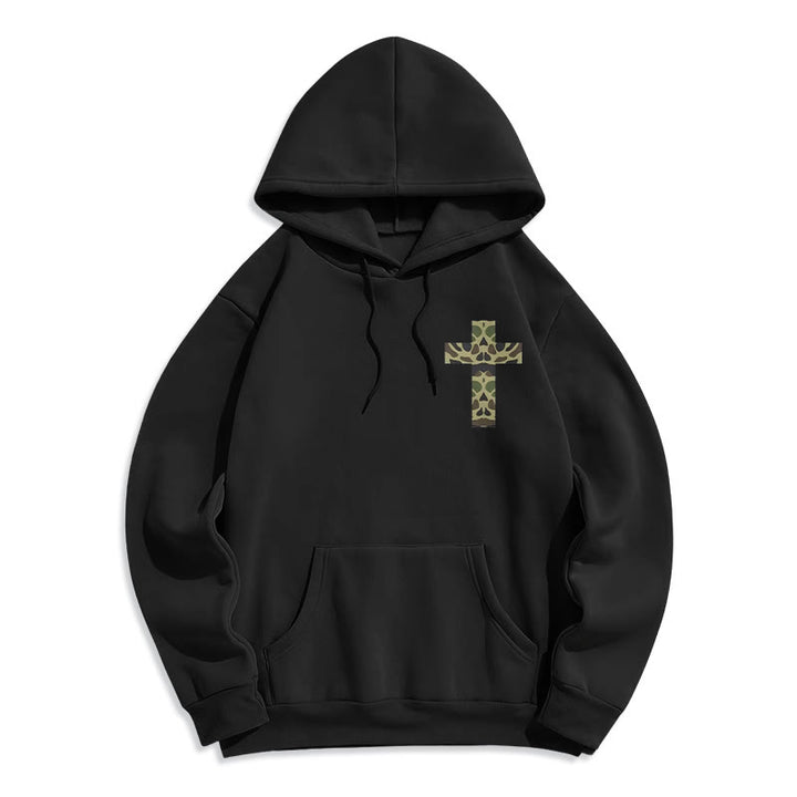 Christianartworkshop  Philippians 4:13 with Camouflage Cross Fleece Lined Polyester Hoodie - image 16