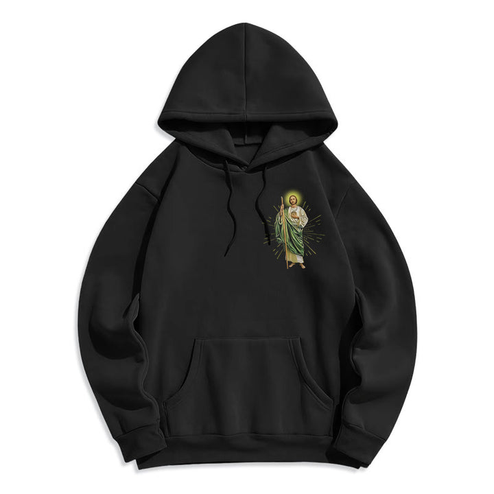Christianartworkshop St. Jude Always by My Side Fleece Lined Polyester Hoodie - image 1