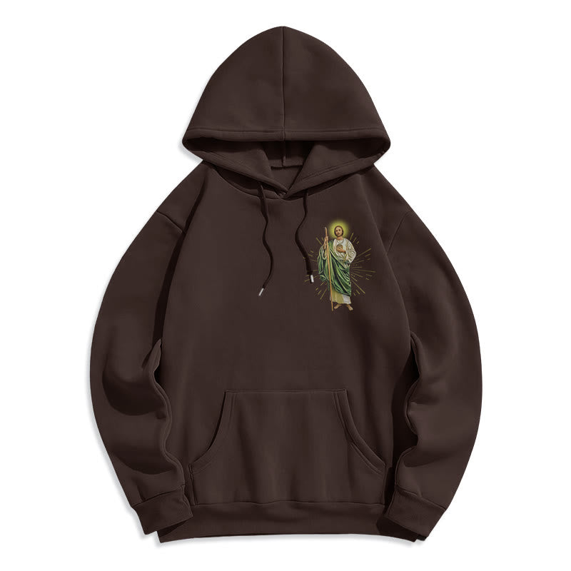 Christianartworkshop St. Jude Always by My Side Fleece Lined Polyester Hoodie - image 22
