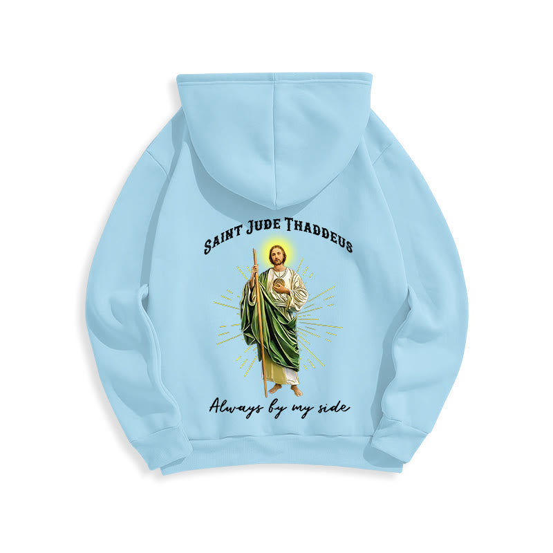 Christianartworkshop St. Jude Always by My Side Fleece Lined Polyester Hoodie - image 14