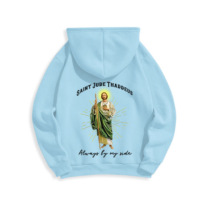 Christianartworkshop St. Jude Always by My Side Fleece Lined Polyester Hoodie - image 14