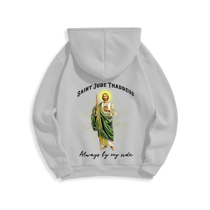 Christianartworkshop St. Jude Always by My Side Fleece Lined Polyester Hoodie - image 8