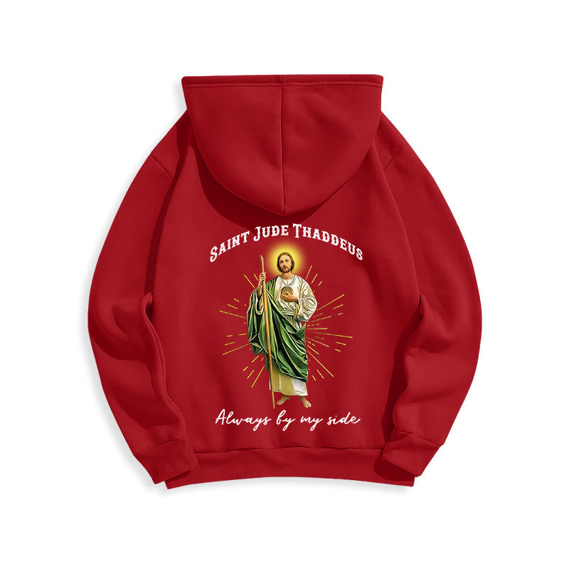 Christianartworkshop St. Jude Always by My Side Fleece Lined Polyester Hoodie - image 11