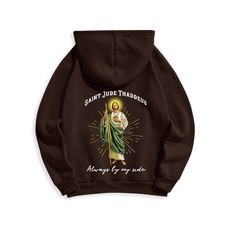 Christianartworkshop St. Jude Always by My Side Fleece Lined Polyester Hoodie - image 23