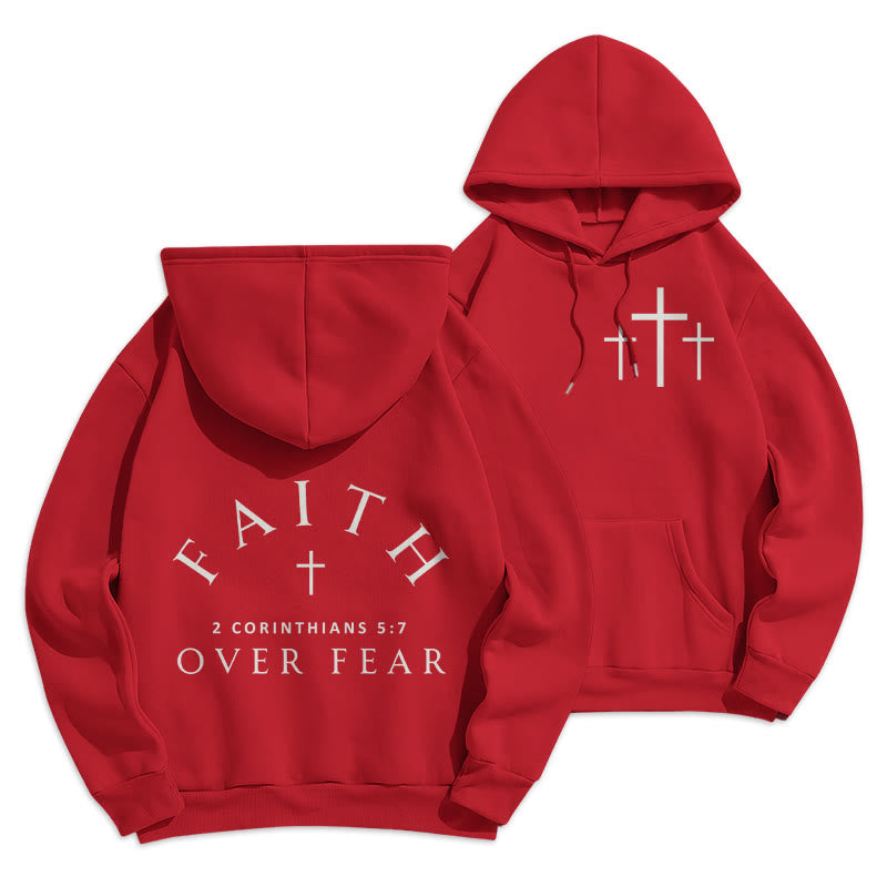 Christianartworkshop 2 Corinthians 5:7 Faith Fleece Lined Polyester Hoodie - Red - 2XL - image 13