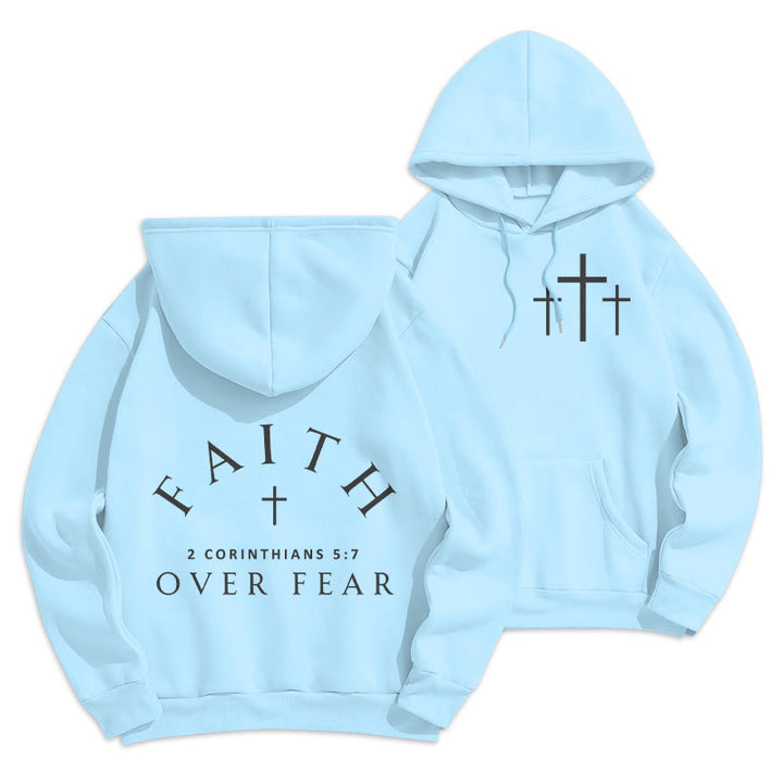 Christianartworkshop 2 Corinthians 5:7 Faith Fleece Lined Polyester Hoodie - Blue - 2XL - image 16