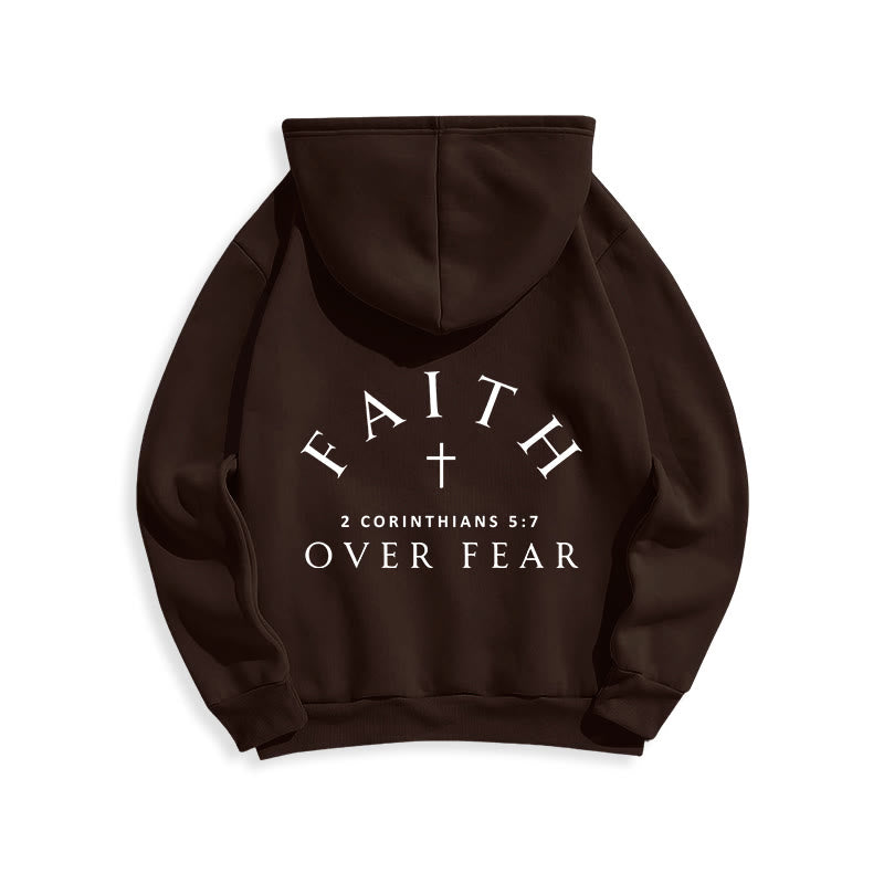 Christianartworkshop 2 Corinthians 5:7 Faith Fleece Lined Polyester Hoodie - image 2