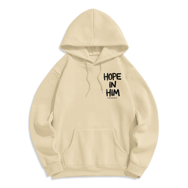 Christianartworkshop Hope in Him Psalm 62:5 Fleece Lined Polyester Hoodie: His Hope in Every Wear - image 5