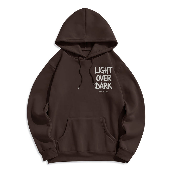 Christianartworkshop Light Over Dark John 8:12 Fleece Lined Polyester Hoodie - image 13