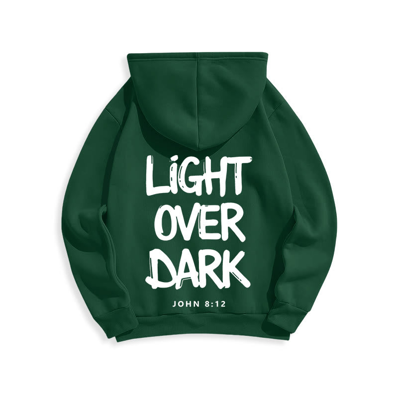 Christianartworkshop Light Over Dark John 8:12 Fleece Lined Polyester Hoodie - image 11