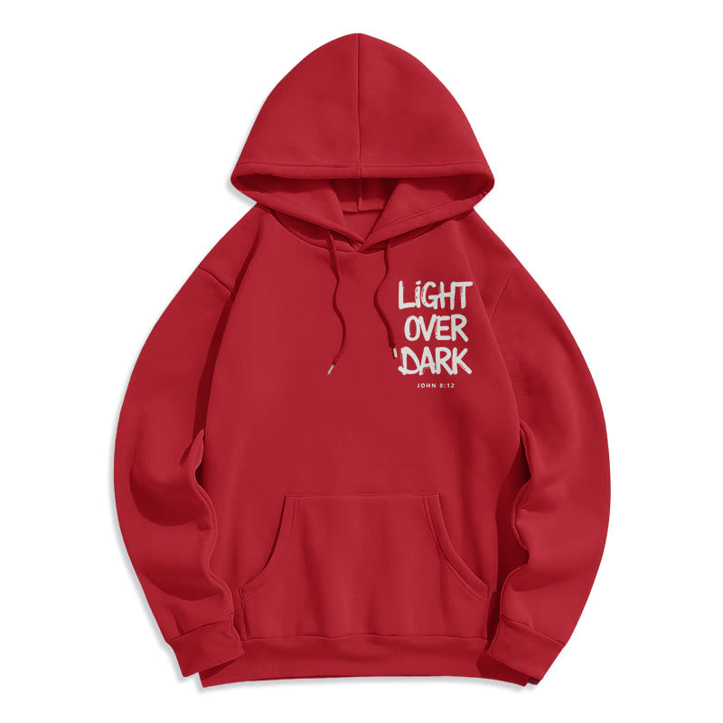 Christianartworkshop Light Over Dark John 8:12 Fleece Lined Polyester Hoodie - image 1