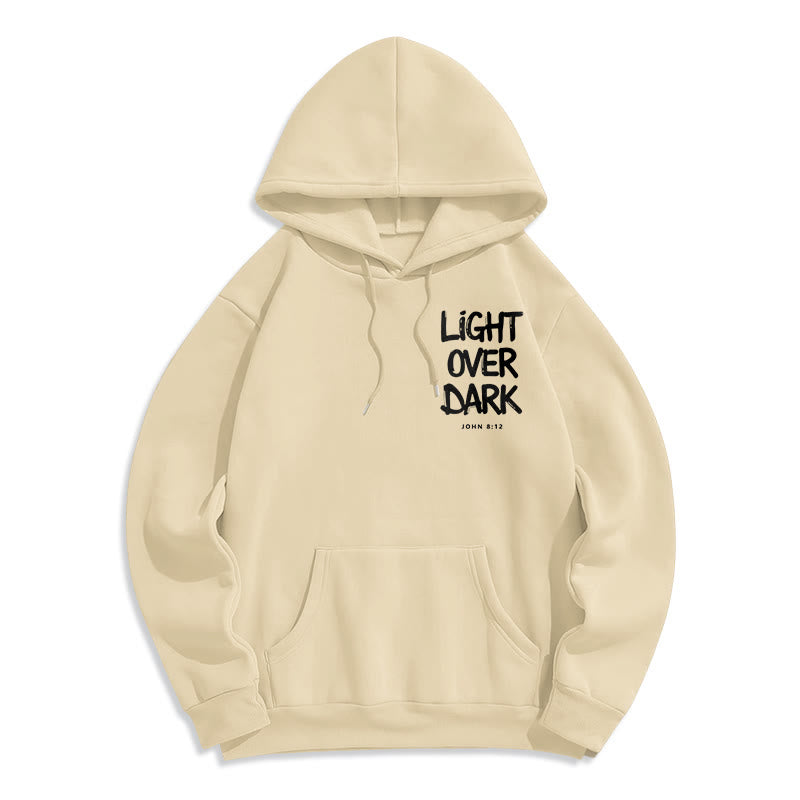 Christianartworkshop Light Over Dark John 8:12 Fleece Lined Polyester Hoodie - image 8